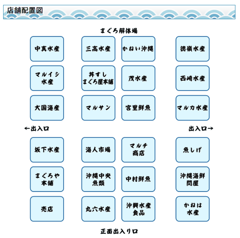 【泊港漁市場店鋪配置圖】交通便利 產地直送新鮮鮪魚 - 第3張圖